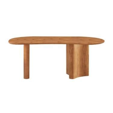 Imagem de Mesa Solaris 180cm Tampo Orgânico Laminado Moderna Mobília Cinamomo Imbuia