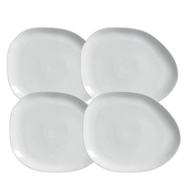 Imagem de Jogo Pratos Raso 31Cm Kit 4 Peças Oval Orgânico New White