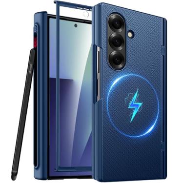 Imagem de Miimall Capa magnética para Samsung Galaxy Fold 7 com suporte para caneta S e proteção de dobradiça, ultrafina, corpo inteiro, resistente, capa para Galaxy Z Fold 7 Stylus Mag, antiderrapante, à prova