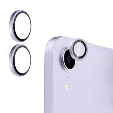 Imagem de Selfdefine Pacote com 2 protetores de tela de lente de câmera de vidro temperado para iPad A16 2025 11ª/10ª geração 2022 (27.9 cm/10.9), anel de liga 3D protetor de todas as cores redondas - roxo