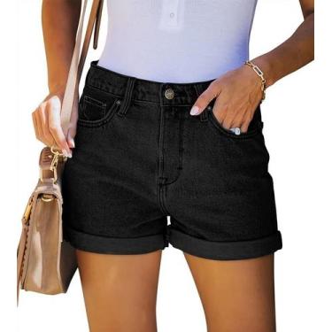 Imagem de Apenas shorts jeans de cintura alta  preta