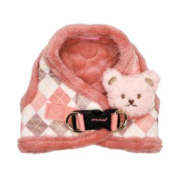 Imagem de Pinkaholic New York Annika Vest Peitoral para cães de inverno quente com estampa argila, rosa indiano, pequeno