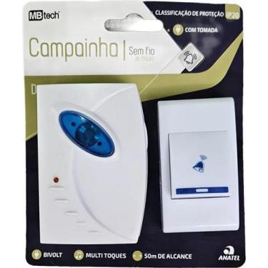Imagem de Campainha Sem Fio Wireless Casa Apartamento Escritório Mbtec - Mbtech