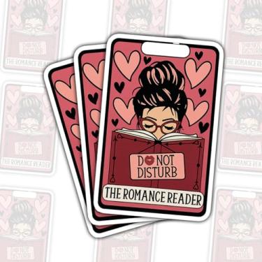 Imagem de 3 adesivos de cartas de tarô The Romance Reader Do Not Disturb, decalques de vinil engraçados para amantes de livros picantes, presentes para leitores, bibliotecários, amigos, adolescentes, para