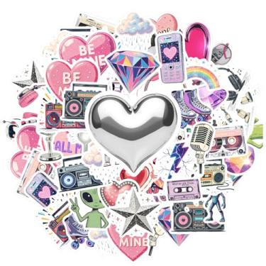 Imagem de 50 peças, robôs espaciais, retrô, música, amor, nuvens, adesivos, brinquedo, papelaria, coração, para guitarra, faça você mesmo, bicicleta, skate, laptop, bagagem, decoração de bagagem, scrapbook