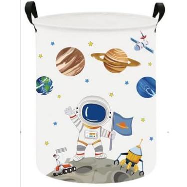 Imagem de INGHUA Cesto de roupa suja grande em tecido de lona leve, organizador de brinquedos/roupas sujas dobrável à prova d'água para dormitórios universitários, quarto de meninos e meninas, banheiro