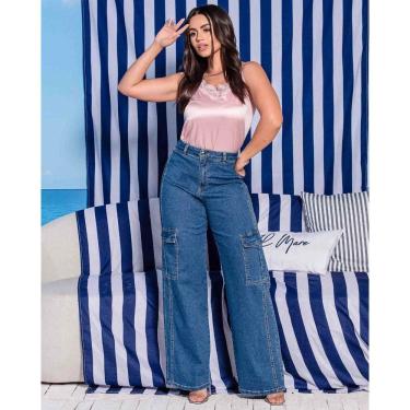 Imagem de Calça Jeans Feminina Wide Petit Cargo - 31694