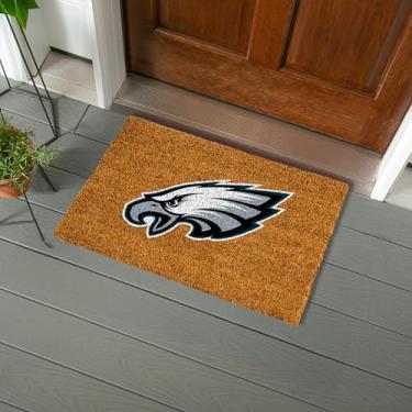 Imagem de Team Sports America NFL Philadelphia Eagles Natural Coir Doormat | Official Full Color Team Logo | 28 x 16 Inches | Non Slip Back | Front Door Welcome Floor Mats | Indoor Outdoor Entrance Home Décor