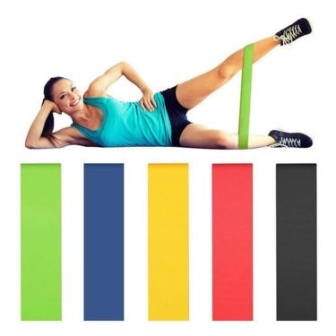 Imagem de 5 Elasticos Band Academia Fit Treino Funcional Exercício