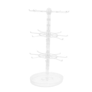 Imagem de oshhni Suporte giratório para joias, expositor de pulseiras giratório, organizador de joias para mesa e organização doméstica, Limpar 3 Níveis