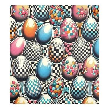 Imagem de Blueangle Capa magnética para lava-louças ovos coloridos de Páscoa, decoração da capa da máquina de lavar louça, adesivos de eletrodomésticos, adesivos de eletrodomésticos, 58 cm C x 66 cm adesivo