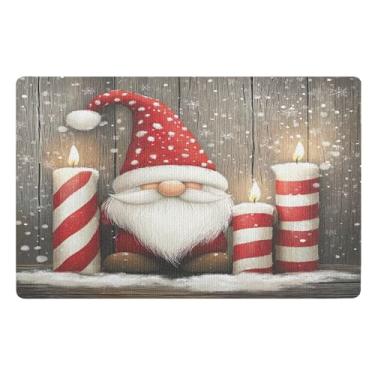 Imagem de SEHANY Tapete de porta de inverno Papai Noel Natal para todos os climas, impermeável, secagem rápida, bem-vindo, tapete de entrada antiderrapante, tapete decorativo de poliéster para entrada, varanda