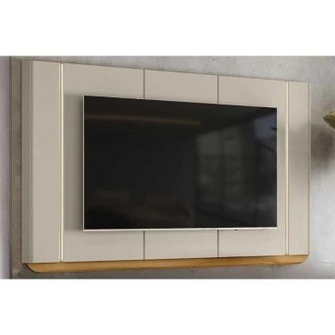 Imagem de Painel Home P/ Tv Até 75 Pol Santorini 239x141cm Tauari/off White Fosco - Linea