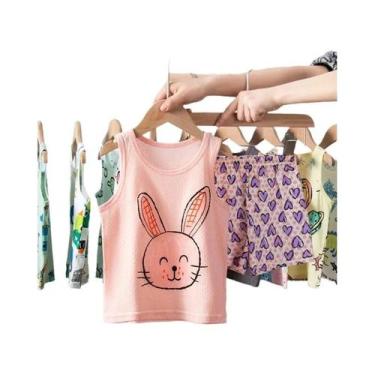 Imagem de Conjunto de Pijamas de Dinossauro para Meninos e Meninas - Colete de V
