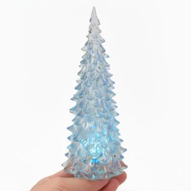 Imagem de Enfeite De Mesa Natalino Mini Arvore De Natal Cristal Acrílico Com Luz