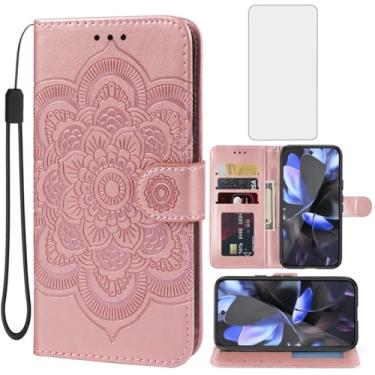 Imagem de Bohefo Capa para Pixel 10, capa carteira Pixel10 Pro com protetor de tela de vidro temperado, capa flip de couro mandala, suporte para cartão de crédito, suporte para celular para Google Pixel10 Pro