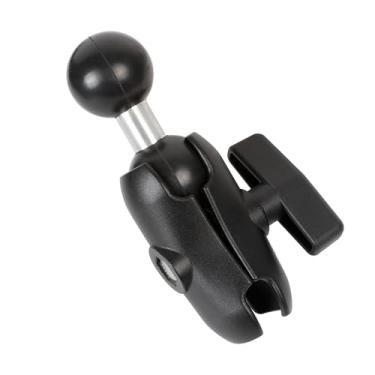 Imagem de xik Braço de soquete duplo com adaptador de esfera dupla de 3,8 cm compatível com suportes de tamanho RAM C, haste de extensão de rotação de 360°, suporte eletrônico para suporte GPS/Fish Finder, para