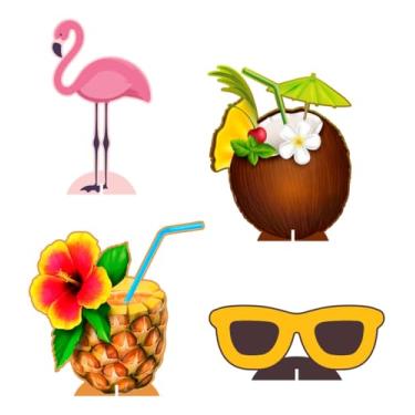 Imagem de KIT 4 Displays Tardezinha 20cm - Vinil Fosco Sem Reflexo - Totem Decoração Festa Infantil Aniversário