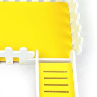 Imagem de Naroote Plataforma de Cerca de Hamster Fácil de Limpar, Plataforma Deslizante de Casa de Hamster de Material de PVC para, Adequada para Anões, Ursos Dourados e Planadores de Açúcar (Fundo amarelo)
