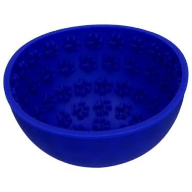 Imagem de Comedouro lento e Tapete de Lamber LickLoop Tigela Patinha Nyp 2in1 Para Cães e Gatos (Azul Marinho)
