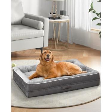 Imagem de Upvilla Cama ortopédica de espuma de ovo para cães com capa lavável removível, fundo antiderrapante à prova d'água e almofada de quatro lados para cães gigantes