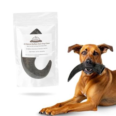 Imagem de WhiteTail Naturals - Chifres de búfalo de água GG para cães (extra grande) Osso de cachorro totalmente natural - Brinquedo de mastigar de longa duração para mastigadores agressivos e filhotes de
