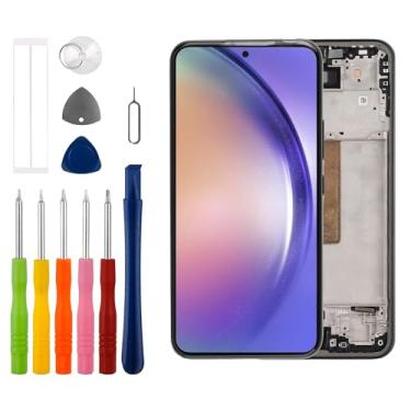 Imagem de Duotipa Tela TFT para Samsung Galaxy A54 SM-A546 16.3 cm (Preto com Moldura) Display LCD Touchscreen Digitalizador Montagem com Kit de Ferramentas de Reparo, Sem Suporte de Impressão Digital