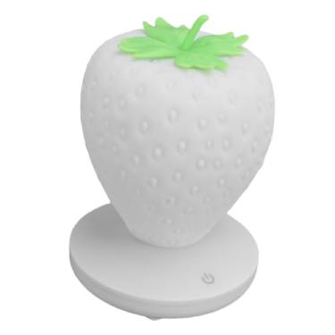 Imagem de Fafeicy Luz Noturna de Morango, Lâmpada de Cabeceira de Silicone Recarregável USB LED Bateria de 1200mAh por 8 a 12 Horas, Decoração Fofa para Quarto e Quarto de Crianças (A. Kho)