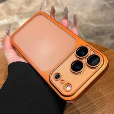 Imagem de Capa protetora fosca para iPhone 17 Air 16e 14 15 16 13 17 Pro Max Plus 16 Pro 17 Pro Max (para iPhone 13 Pro/Laranja)