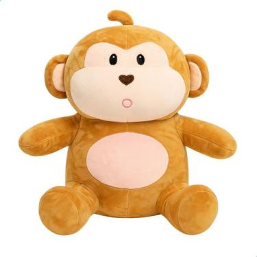 Imagem de Pelúcia Macaco 30cm Antialérgica e Lavável com Zíper  Super Macia e Se