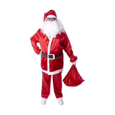Imagem de Fantasia Papai Noel Adulto Roupa Completa com Saco Natal
