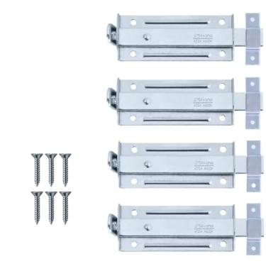 Imagem de Ferrolho Trinco Tarjeta Fecho Chato Para Porta Janela Portão 5,5cm Zincado | Silvana | Kit 04 Un
