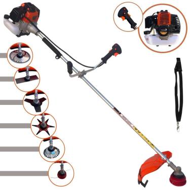 Imagem de Aparador de Grama Import Way IWRGM2T5X163 63cc 3HP Com Carretel de Nylon + Facas 2 Pontas, 3 Pontas, 6 Pontas, 80 Dentes de Vídea e Escova de Aço