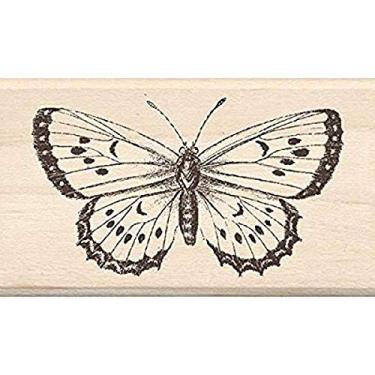 Imagem de Inkadinkado Carimbo de madeira de borboleta Handrawn para álbuns, 1 peça de 4,5 cm C x 7,6 cm L
