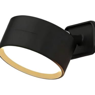 Imagem de Luminária de Parede LED Sem Fio Magnética - Arandela com Controle Remoto/Toque, USB Recarregável, 3 Tons de Luz para Quarto, Escritório ou Corredor (Preto,Kit 1 unidade)