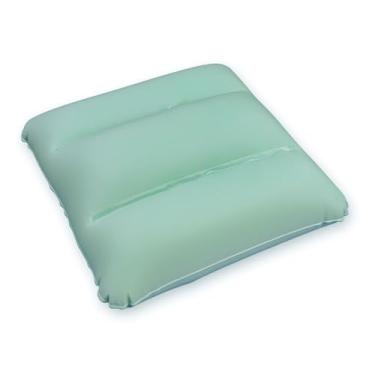 Imagem de Almofada Ortopédica Terapêutica PVC, Alívio de Dor no Cóccix e Coluna, Anti-Escaras, Verde, 45x45x15cm, Preenchimento com Ar/Água, Quadrada, Adulto