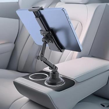 Imagem de Suporte universal para tablet e smartphone para carro - ajustável, rotativo, impermeável, base resistente, serve para tablets de 4 a 13 polegadas, compatível com iPad mini/Air/Pro, iPhone e todos os