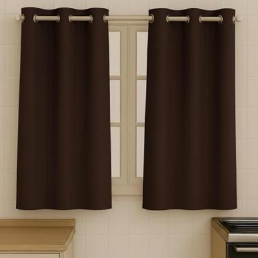 Imagem de Cortina de Cozinha Oxford Lisa e Estampada 2.00m x 1.50m - Impermeável e Anti-Mancha, Charme e Praticidade, Ideal para Cozinha, Varanda e Área de Serviço, Fácil de Limpar (Tabaco)