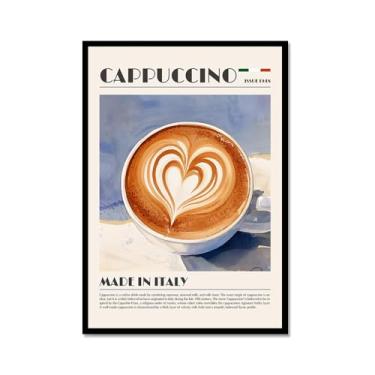 Imagem de Impressões de café vintage aquarela bebendo pôsteres arte de parede café decoração de cozinha sala de jantar escritório café bar decoração de parede (SKU4,12x45,7 cm = (30x45 cm), moldura de metal