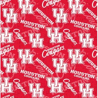 Imagem de University of Houston Cougars Tecido 100% algodão oficialmente licenciado pela Sykel Enterprises – 1 jarda pré-cortado