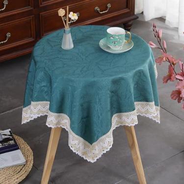 Imagem de Wuluwala Toalha de mesa quadrada pequena com estampa floral, vintage, estilo francês, toalha de mesa com acabamento em renda, toalha de mesa lavável para casamento, aniversário, cozinha, decoração de
