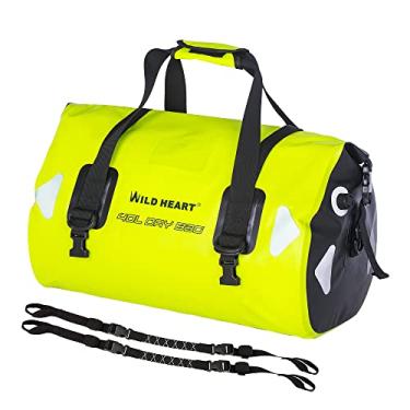 Imagem de WILD HEART Bolsa esportiva impermeável para motocicleta PVC500D fundo duplo com tiras de corda e bolso interno 40L 66L 100L para caiaque, acampamento, passeios de barco, motocicleta, Verde