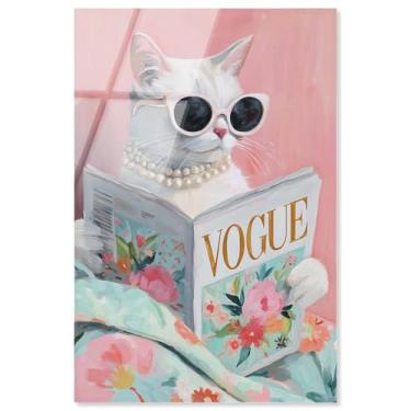 Imagem de Spring Magazine Feline Impressão acrílica Pet Wall Decor por Art Remedy, Pronto para pendurar, 25 x 38 cm