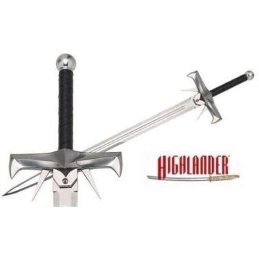 Imagem de Espada Medieval Vilão Kurgan Highlander Tamanho Real 1:1 Decorativa Com Suporte