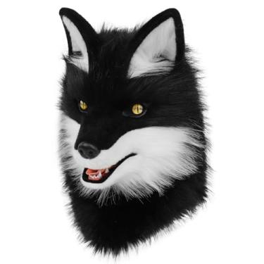 Imagem de HAOAN Máscara de cachorro peludo, cabeça inteira, lobo, raposa, realista, para Halloween, carnaval, fantasia, cosplay, fantasia feminina e masculina