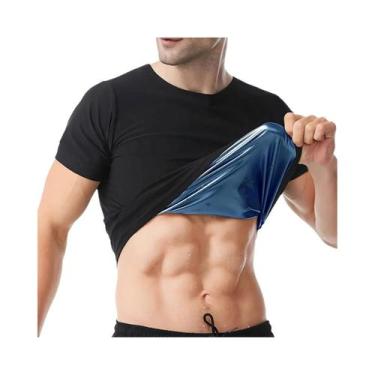 Imagem de Camiseta De Treino Masculina Para Sauna, Roupa Modeladora, Manga Curta