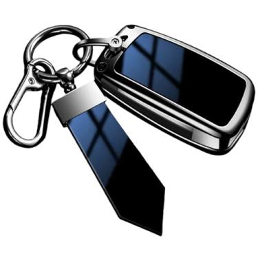 Imagem de Liga de carro dobrável chave capa fob caso titular escudo compatível com audi c5 c6 r8 a1 a3 a4 a5 a6 a7 q3 q5 q7 s6 b6 b7 b8 8p 8v 8l tt rs rs3 s3(A-blue ring)