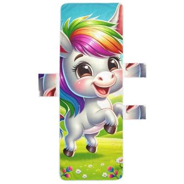 Imagem de Bonito hippie colorido burro espreguiçadeira toalha de espreguiçadeira capa de cadeira de praia para piscina espreguiçadeira externa 215,9 cm x 76,2 cm