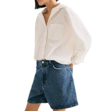 Imagem de Shorts Jeans Feminino Hering Cintura Alta Azul Médio HBXC1DS-Feminino