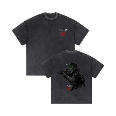 Imagem de Camiseta Masculina Oversized Vintage Com Estampa De Esqueleto Em Algod